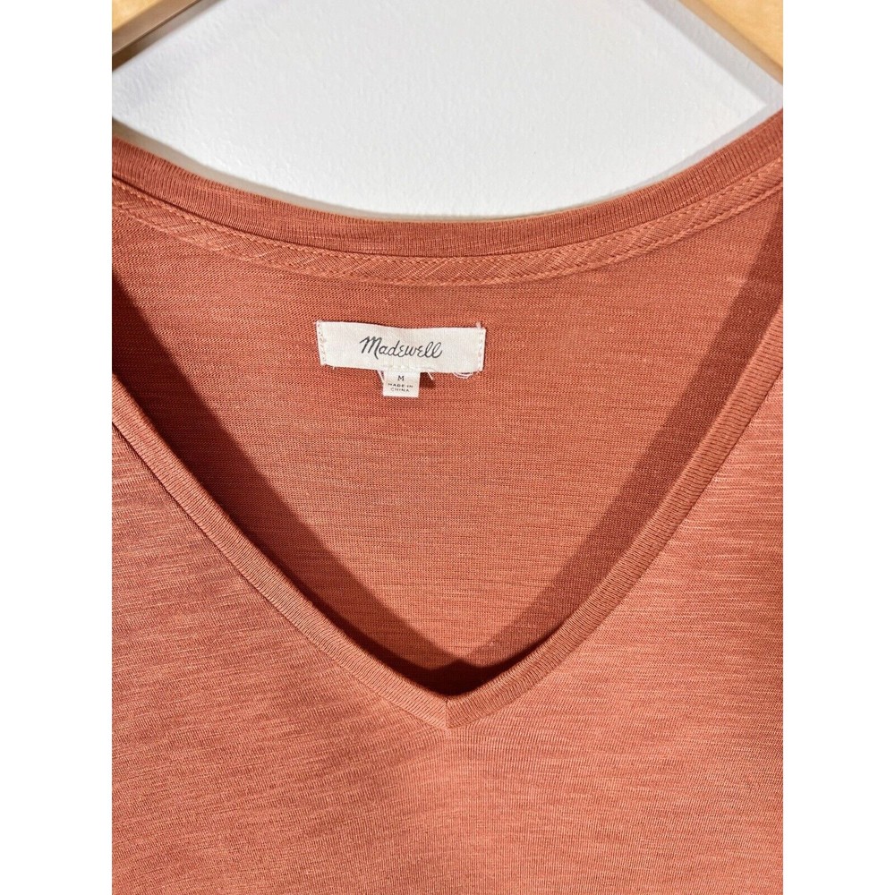 Madewell Horizon Midi Dress Womens Medium Afterglow Red Orange VGUC Summer - Picture 3 of 5